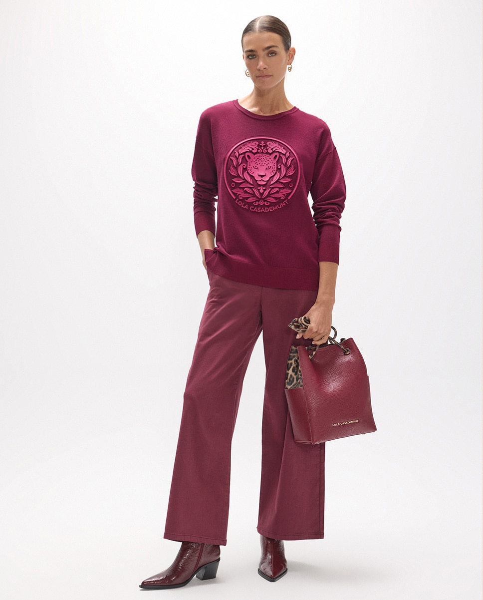 Camisola Rosco Embossed Bordeaux-5