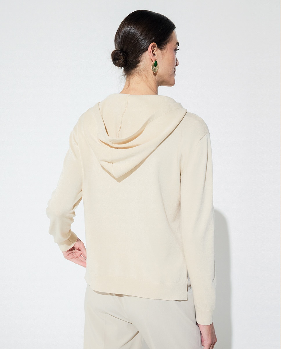Camisola com Capuz Rosco Tachas Natural-3