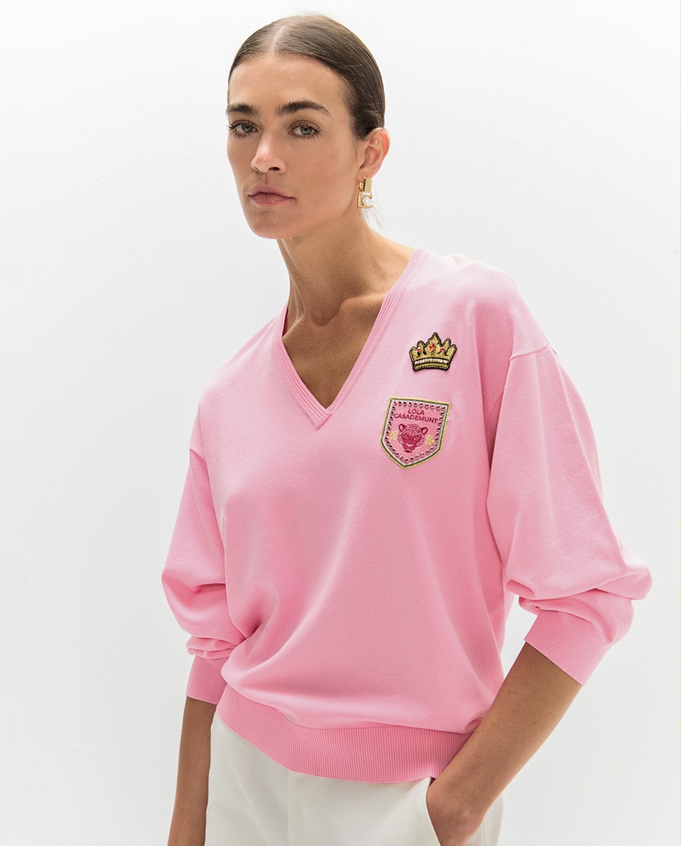 Imagem 0 de Camisola Gola em V com Patches