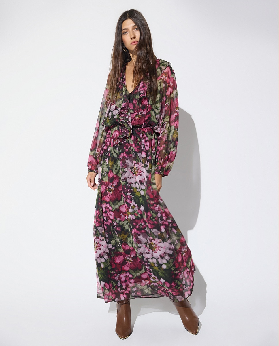 Imagem 0 de Vestido Comprido Georgette Estampado