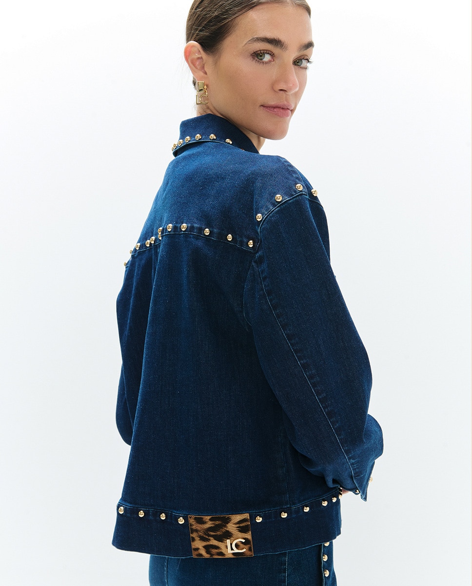 Blusão Denim com Tachas Azul denim-4