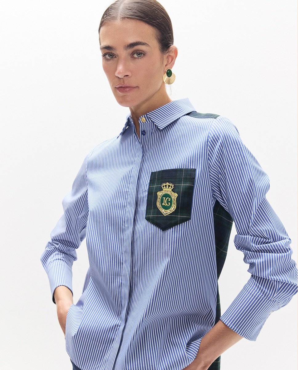 Imagem 0 de Camisa Combinada Às Riscas Tartã