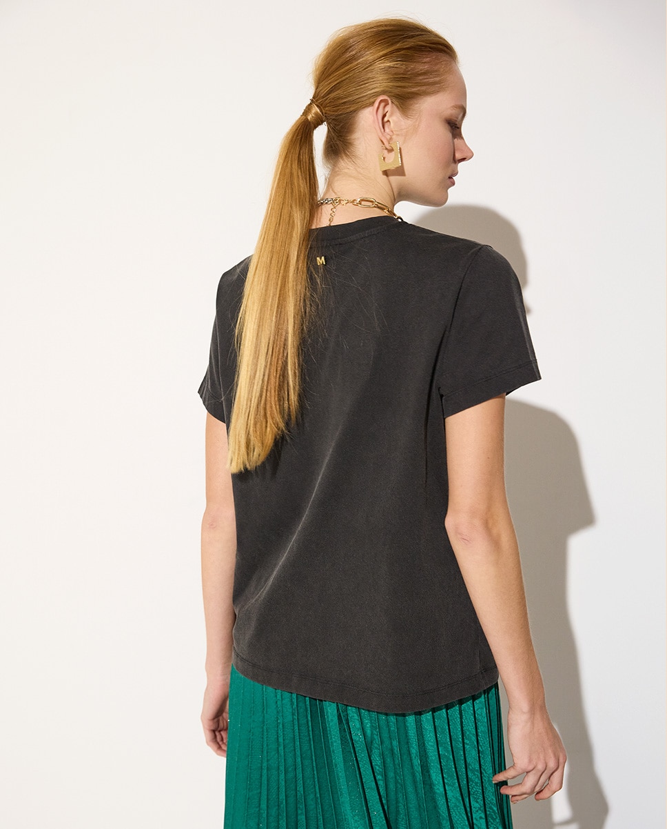 T-shirt Cello Caixa Posicionada Frontal Nice By Maite Preto-4