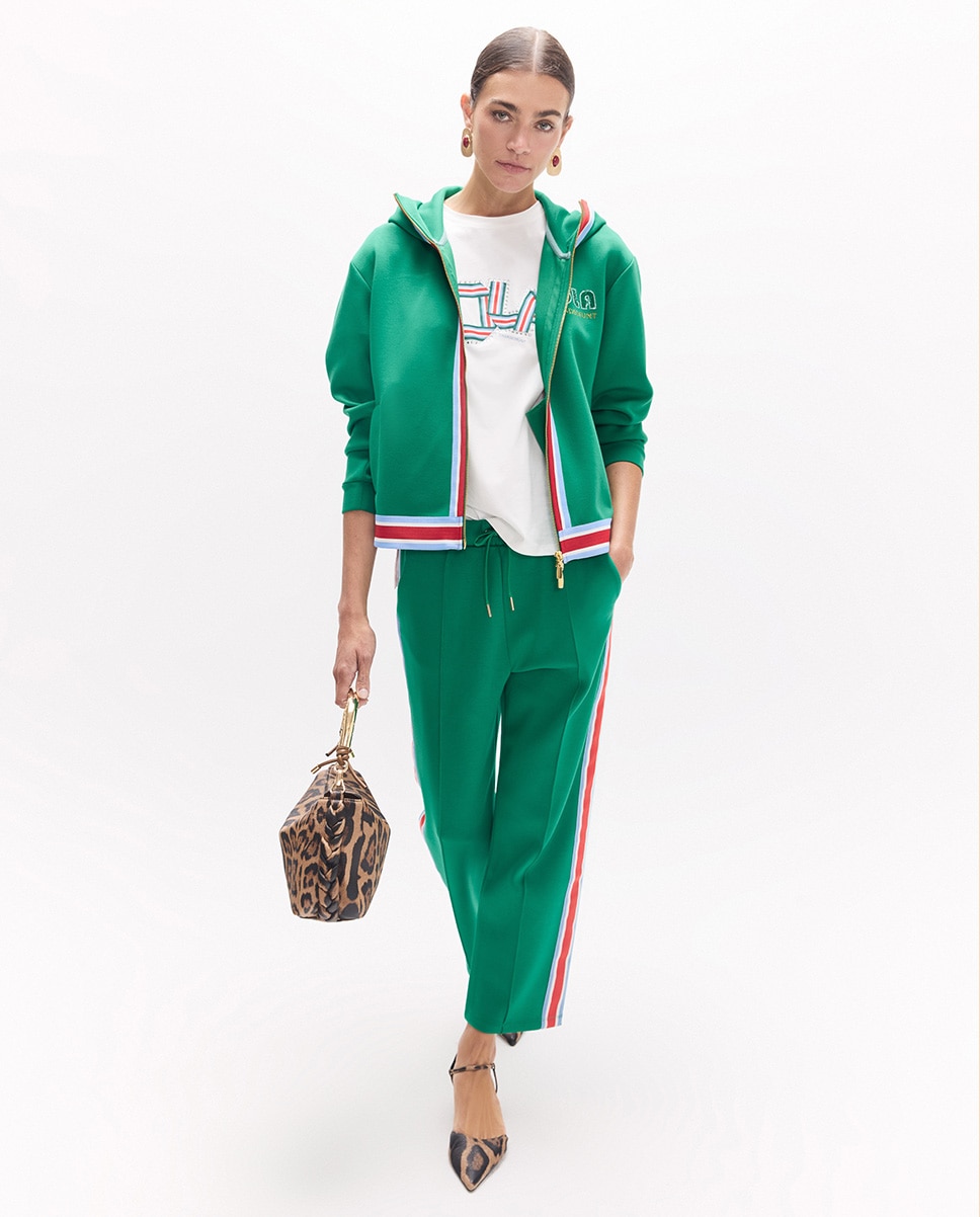 T-shirt Gola Redonda com Aberturas Laterais e Detalhe de Bandas em Tecido com Cristais Branco-5