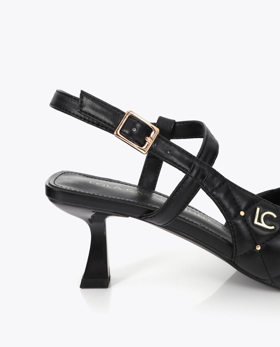 Sapatos de Salto Stiletto com Apliques Tachas Preto-4