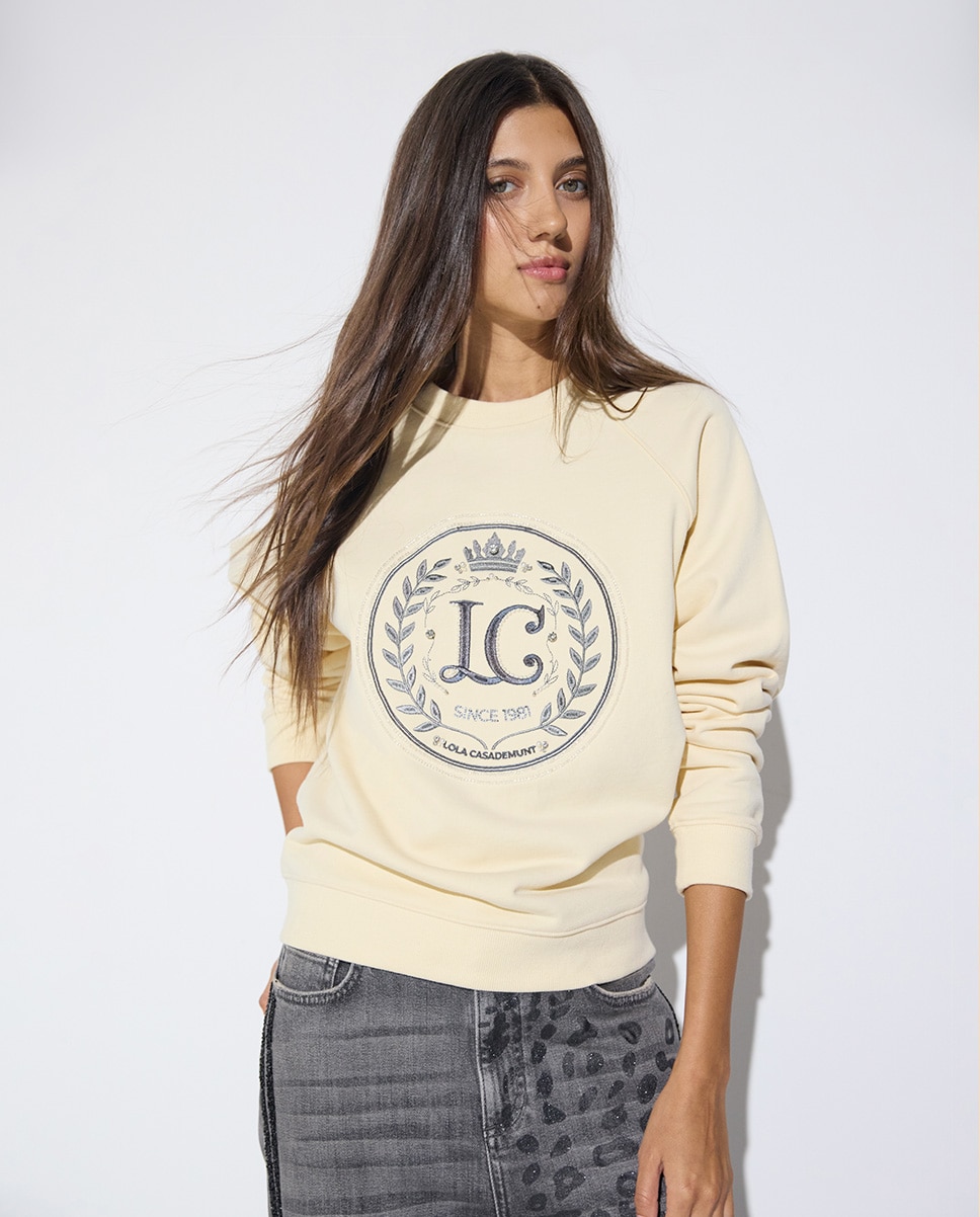 Imagem 0 de Sweatshirt de Manga Raglan com Patch Lc Frontal
