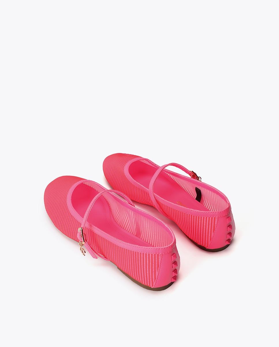 Merceditas em Tecido Semitransparente Rosa-2