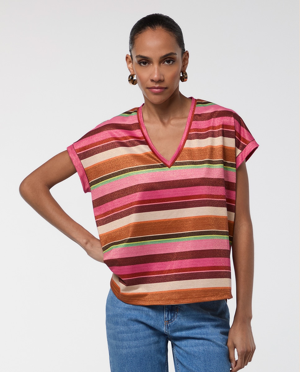 Imagem 0 de T-shirt Às Riscas Horizontais Lurex