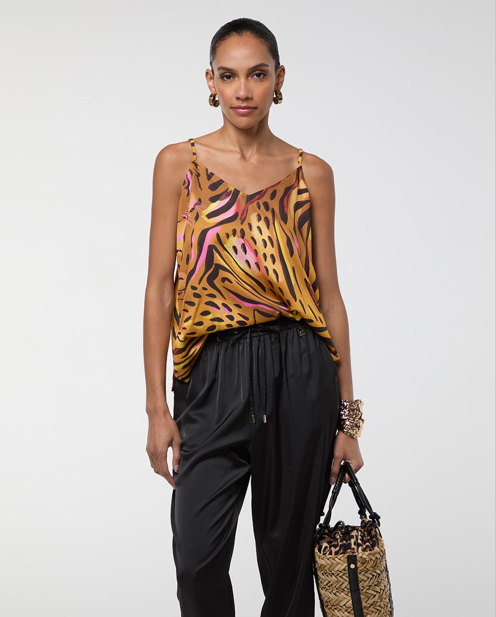 Top Lingerie Print Tigre Dourado-4