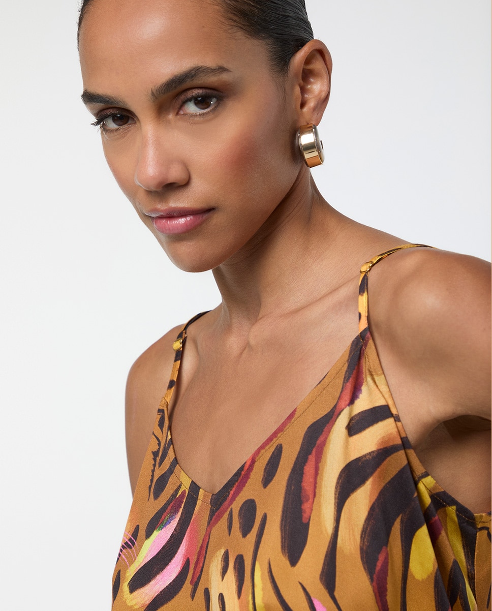Top Lingerie Print Tigre Dourado-5