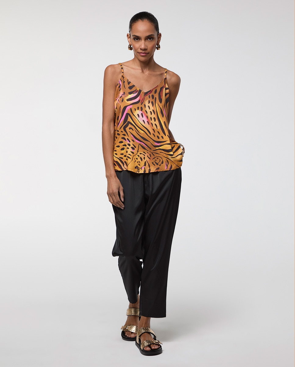 Top Lingerie Print Tigre Dourado-6