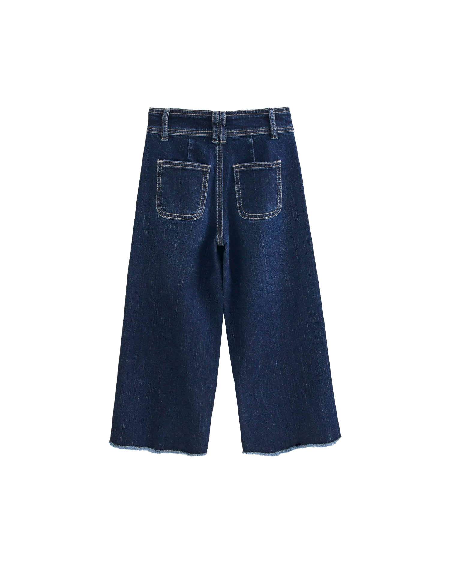 Jeans Infantil Largos Corte Culotte Azul-2