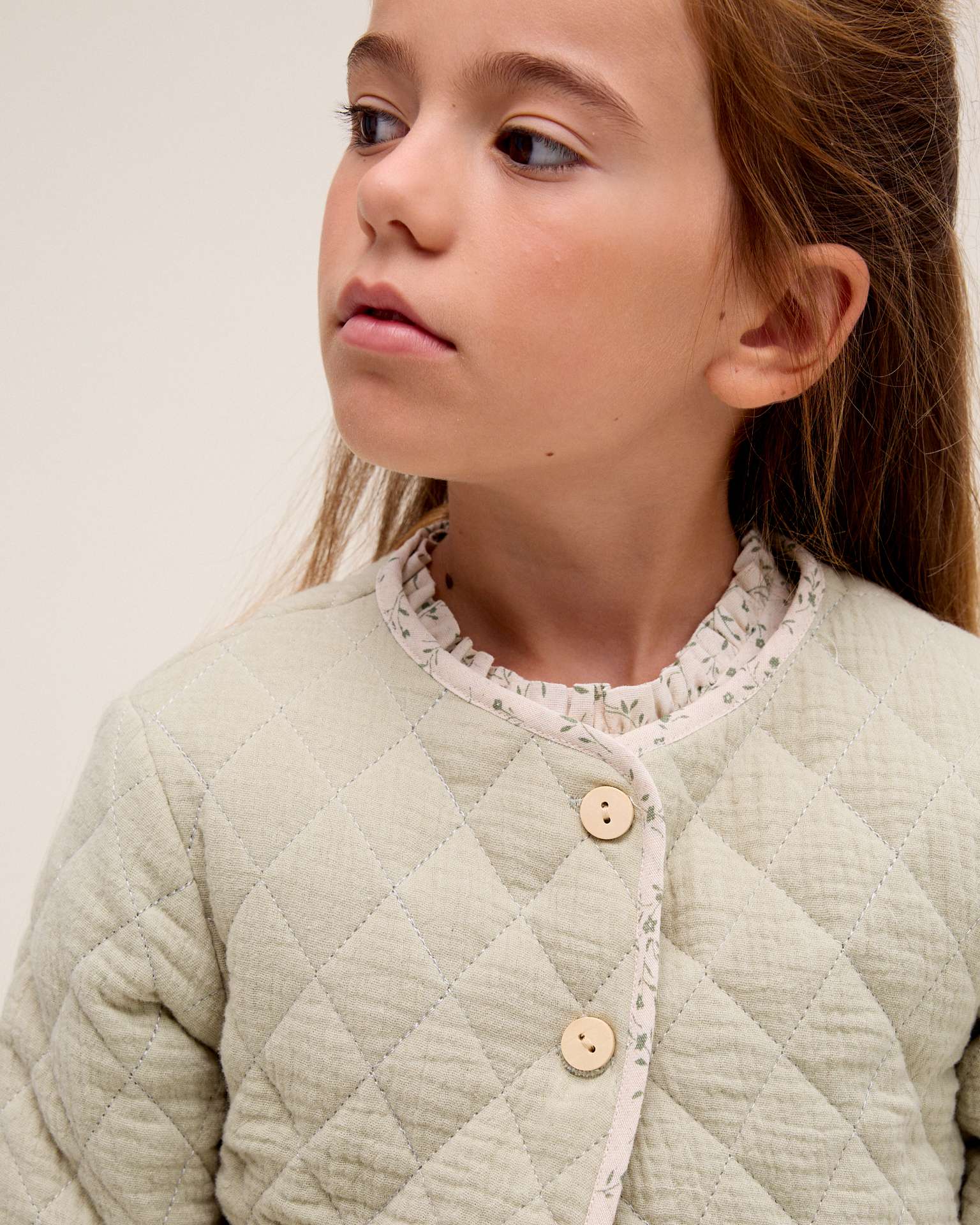 Casaco Infantil Acolchoado com Bolsos Verde-claro-3