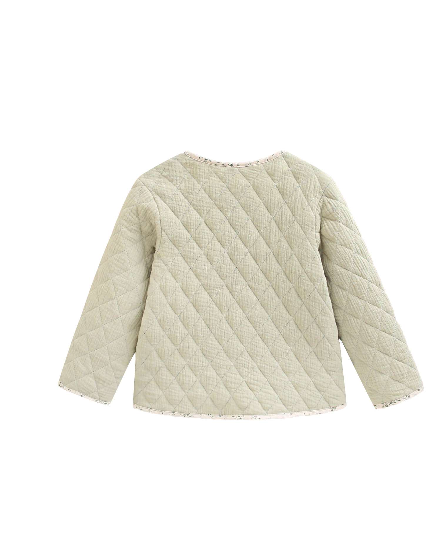 Casaco Infantil Acolchoado com Bolsos Verde-claro-5