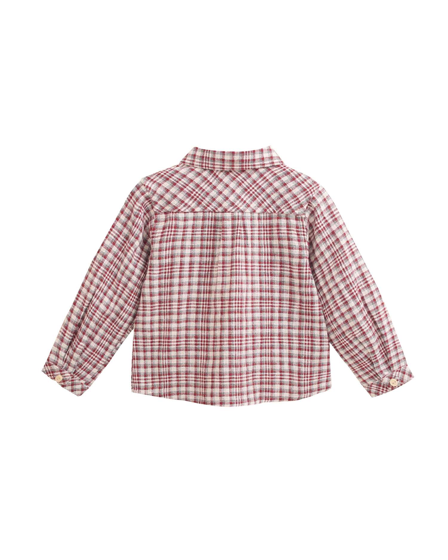 Camisa para Bebé Aos Quadrados Vermelho / Branco-3