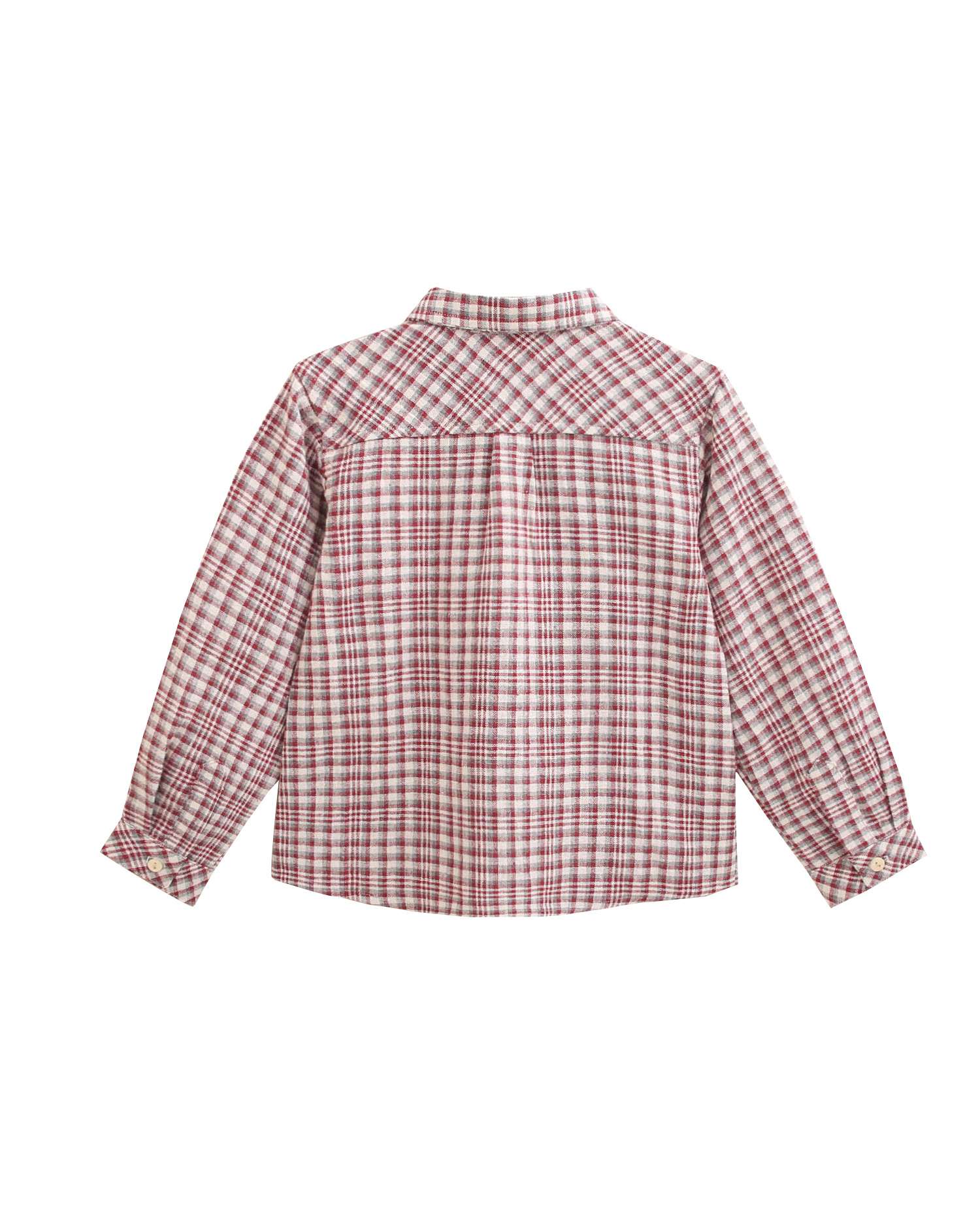 Camisa Infantil Aos Quadrados Vermelho / Branco-5