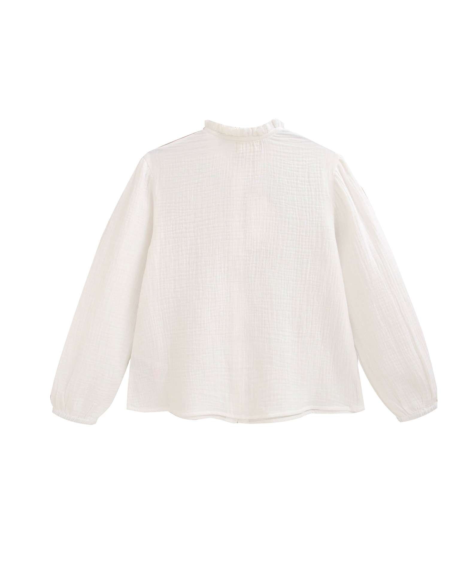 Blusa de Muselina Branco-5