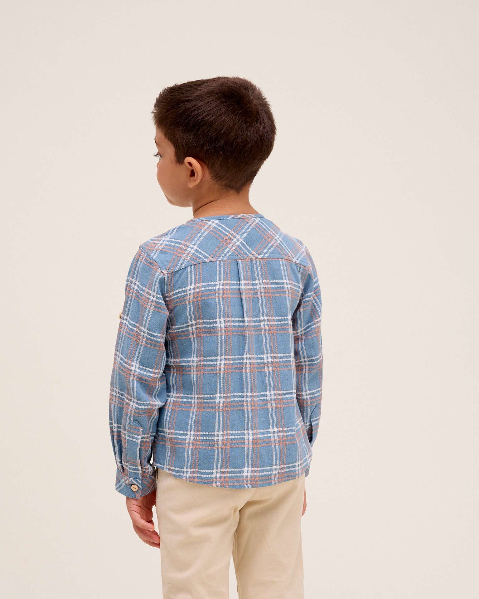 Camisa Azul com Detalhes Azul / Branco-2