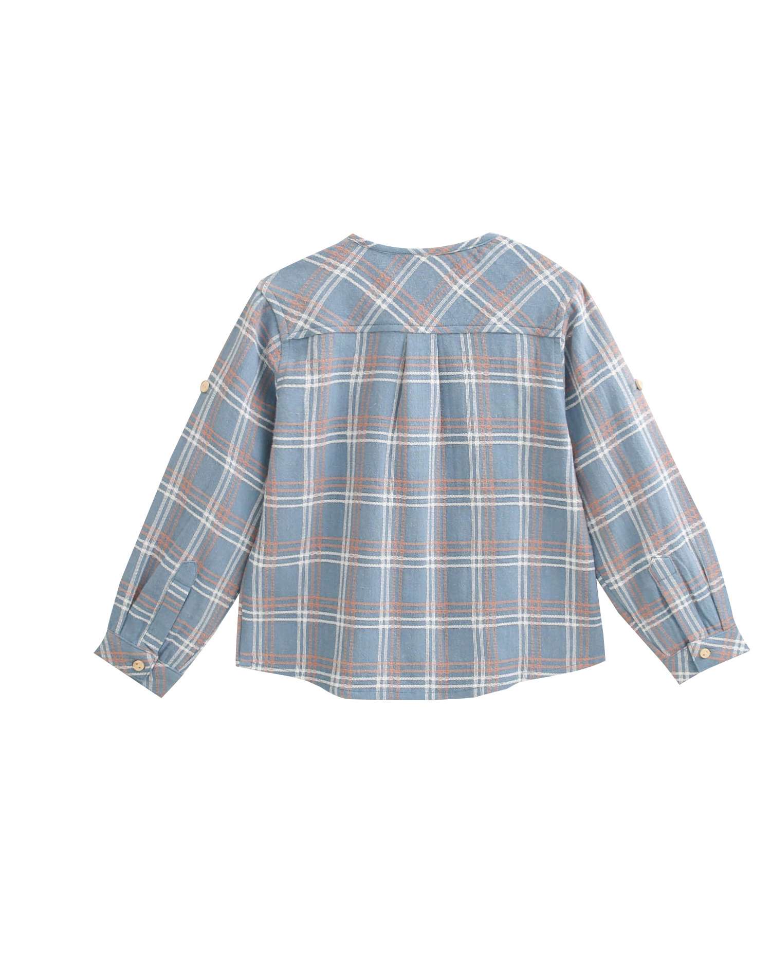 Camisa Azul com Detalhes Azul / Branco-5