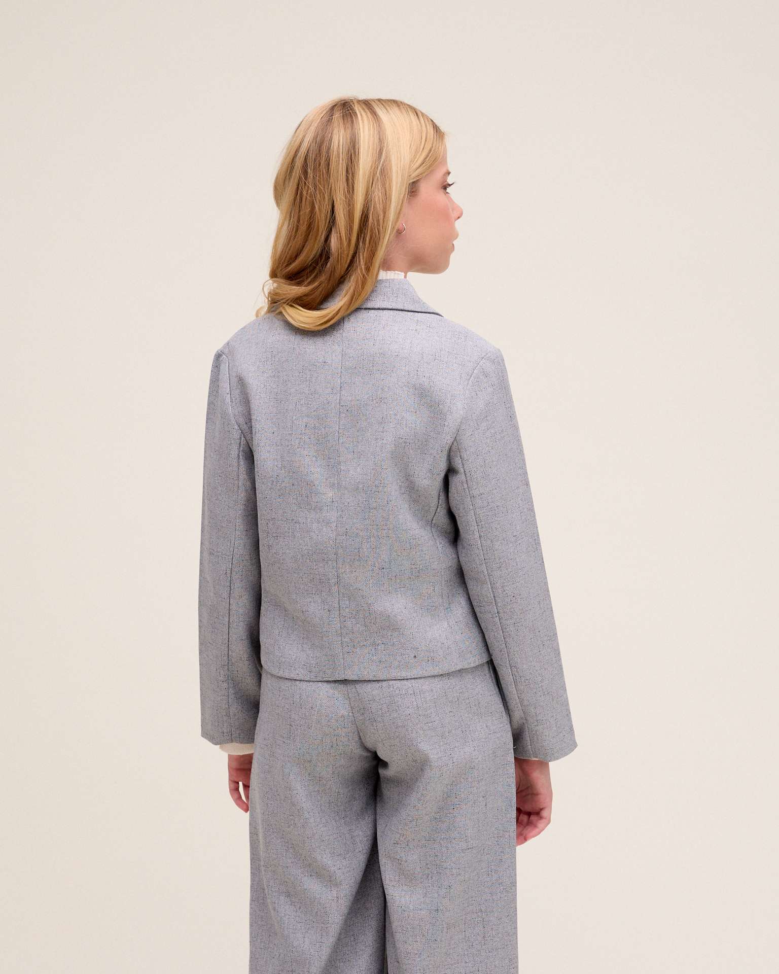 Blazer Mesclado com Bolsos Cinzento-2