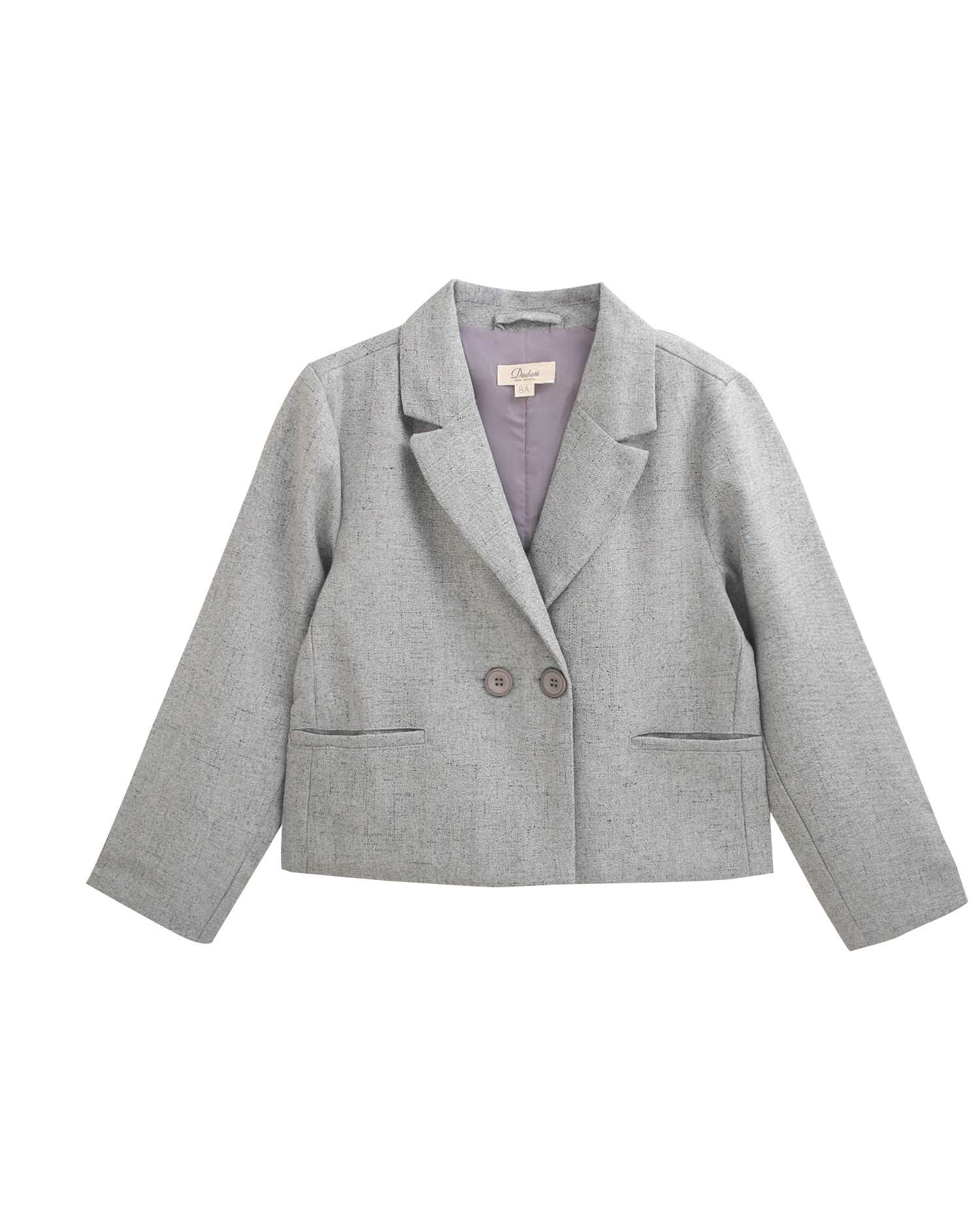 Blazer Mesclado com Bolsos Cinzento-4