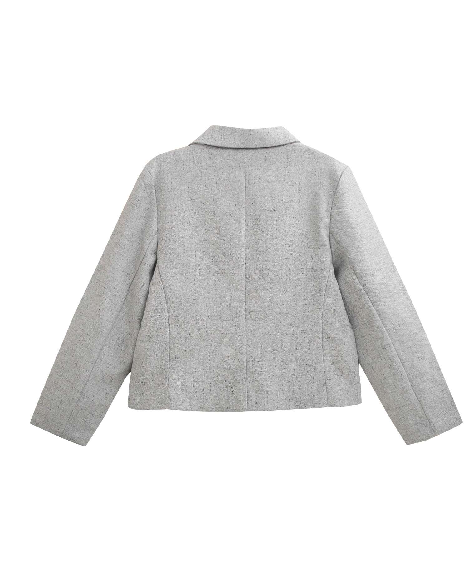 Blazer Mesclado com Bolsos Cinzento-5