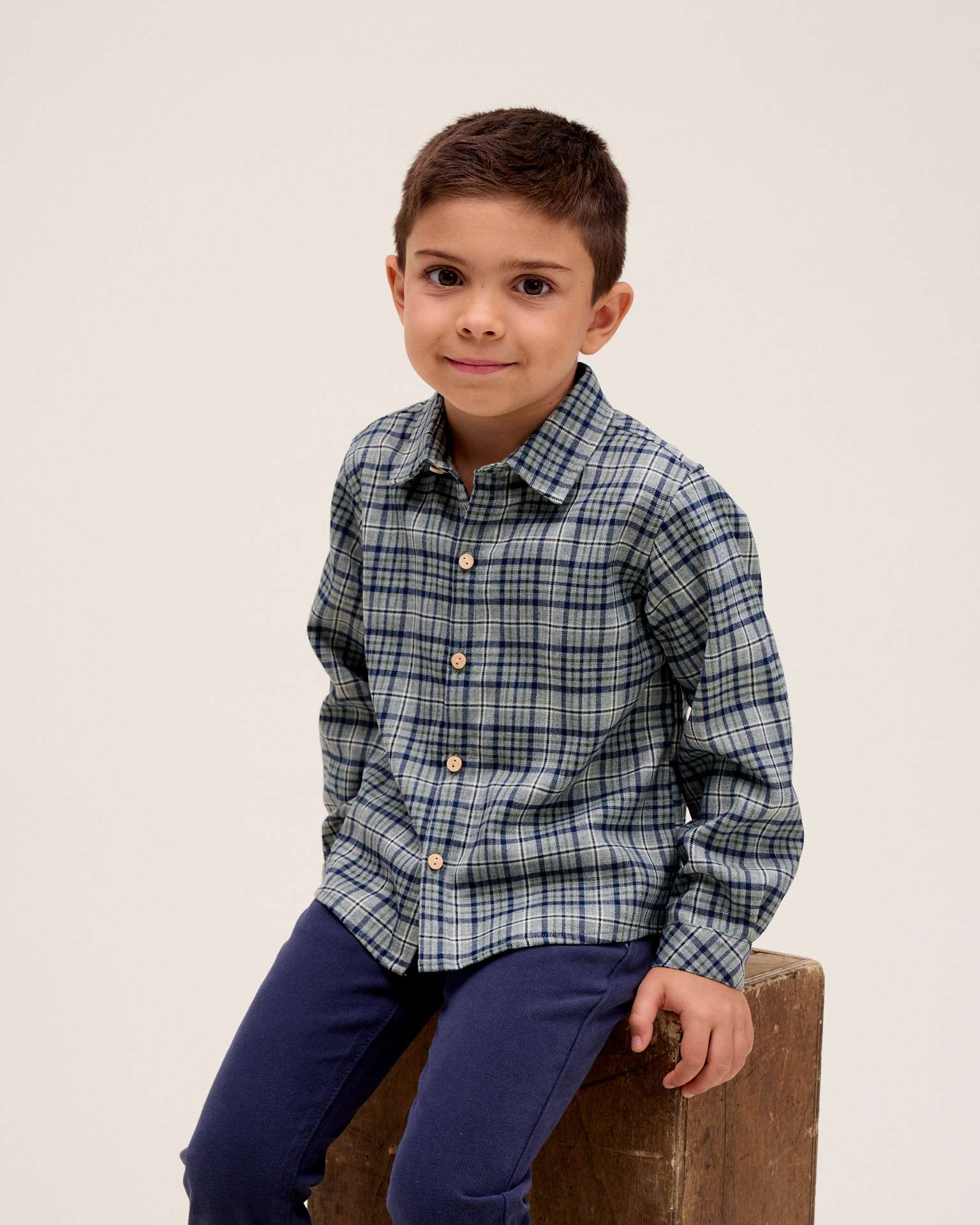 Imagem 0 de Camisa Infantil Aos Quadrados