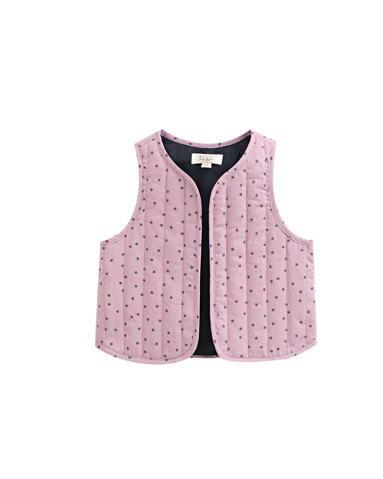 Colete Infantil com Estampado de Estrelas Roxo-4