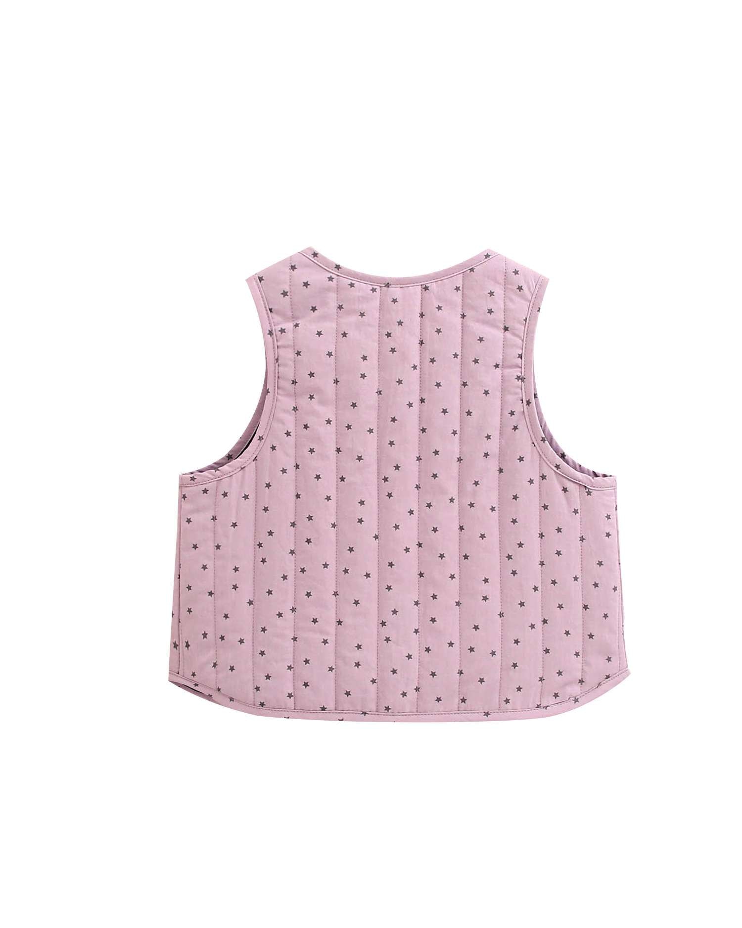 Colete Infantil com Estampado de Estrelas Roxo-5
