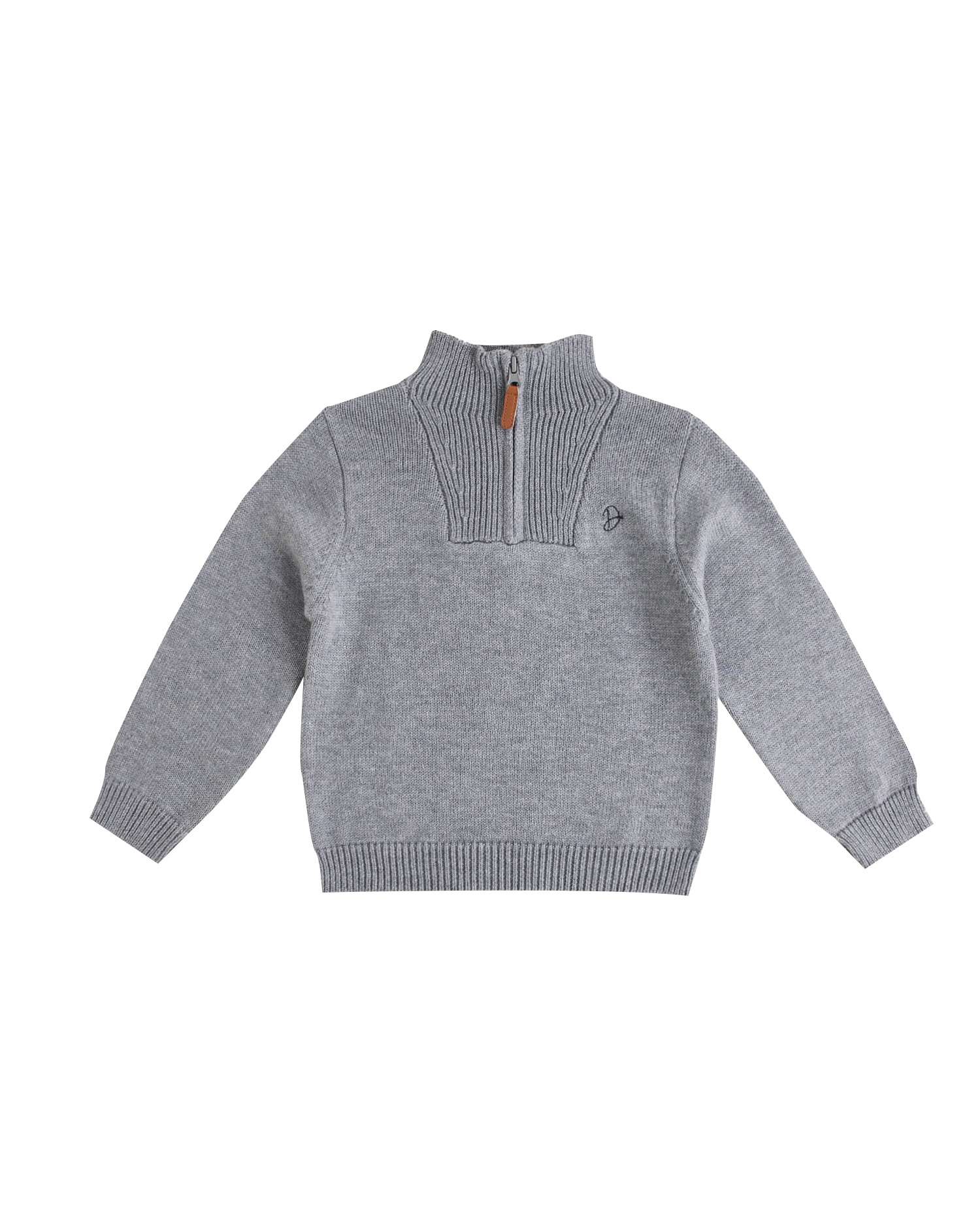 Camisola Infantil de Malha e Gola Alta Cinzento-3