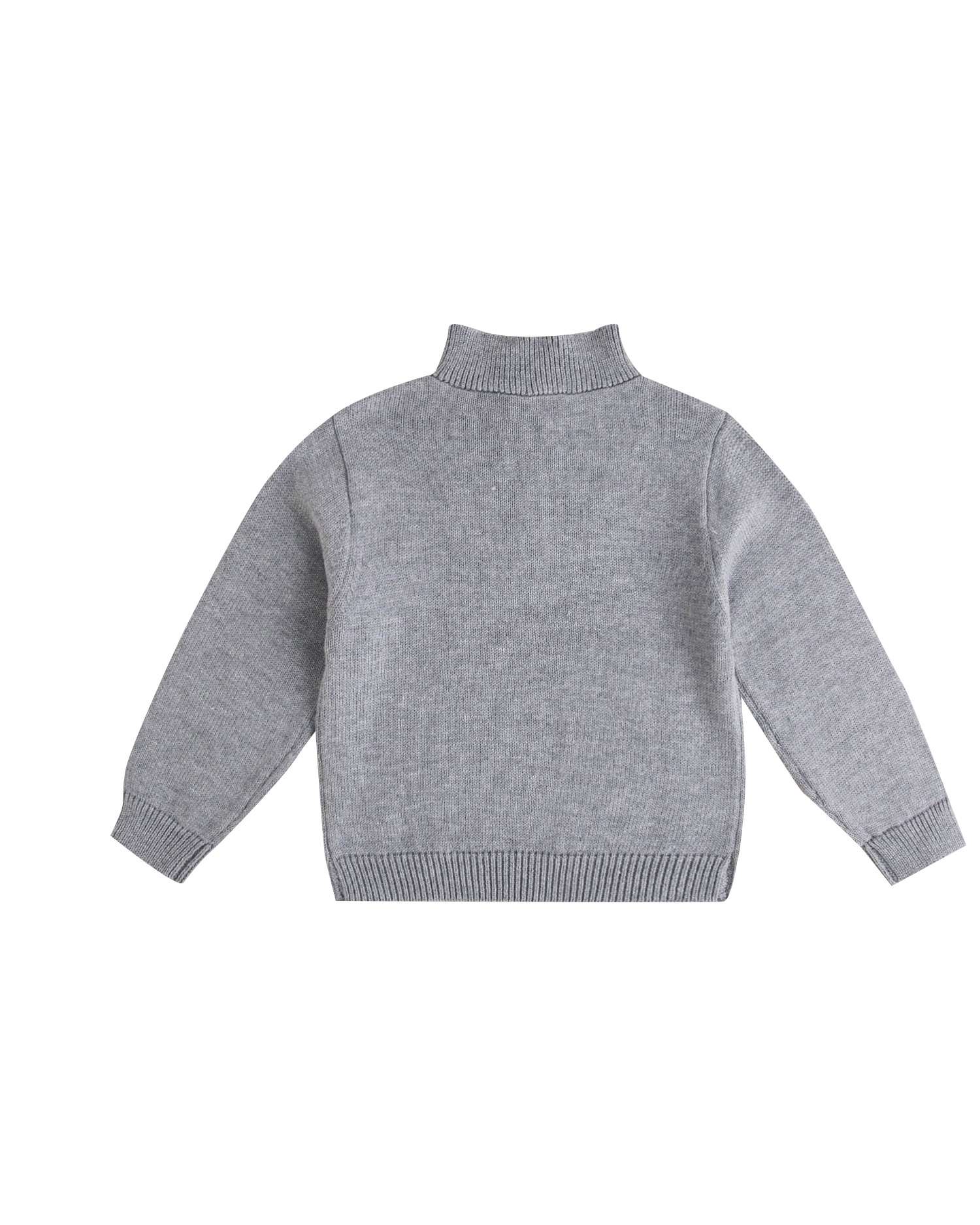 Camisola Infantil de Malha e Gola Alta Cinzento-4