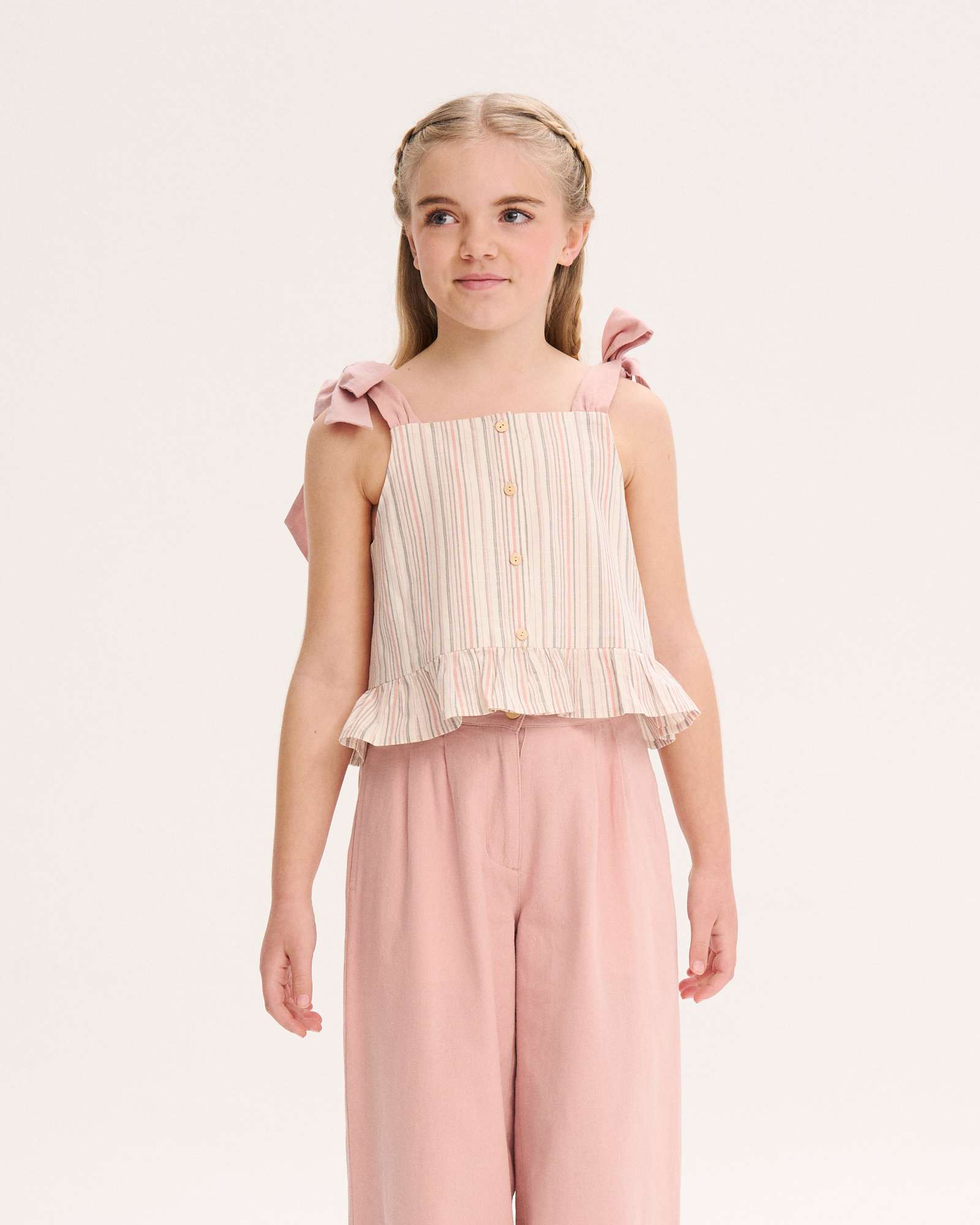 Imagem 0 de Blusa Às Riscas com Alças e Laço