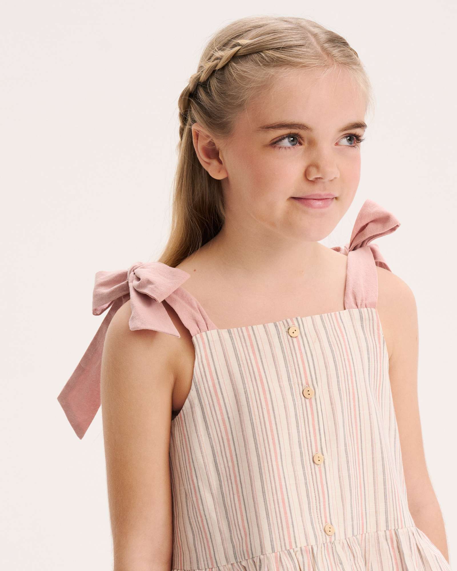Blusa Às Riscas com Alças e Laço Dadati Rosa-claro-3