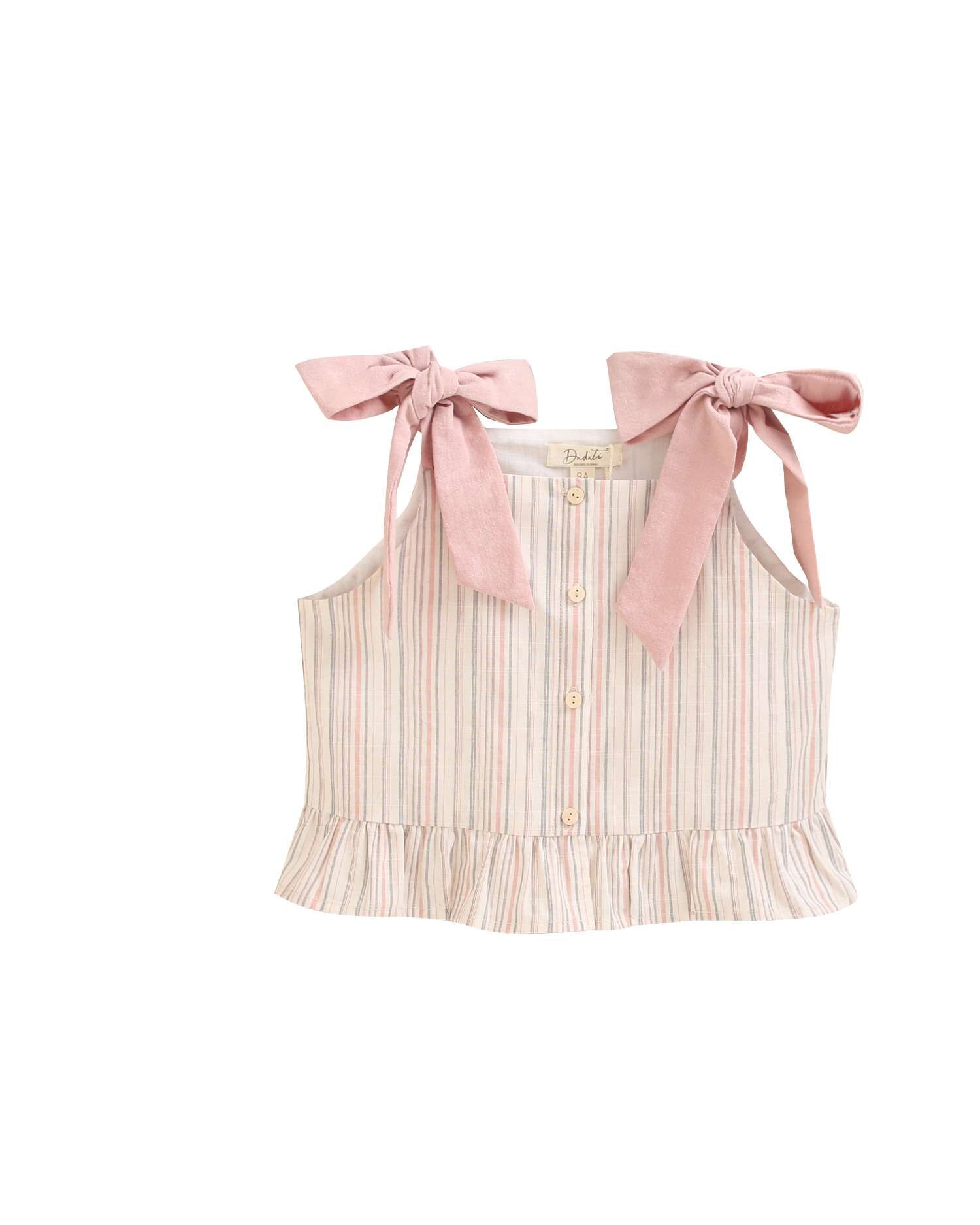 Blusa Às Riscas com Alças e Laço Dadati Rosa-claro-4