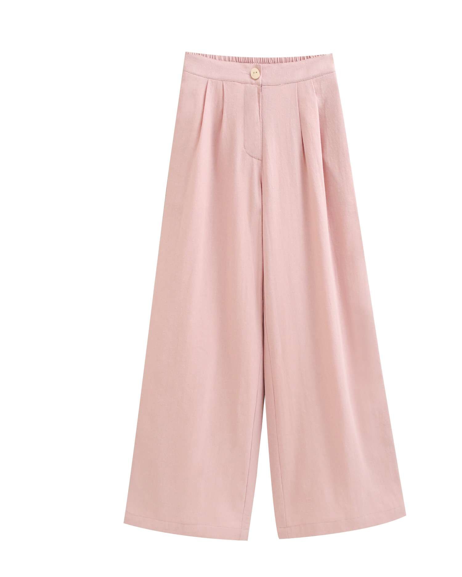 Calças Infantil Fluídas com Textura Dadati Rosa-claro-4
