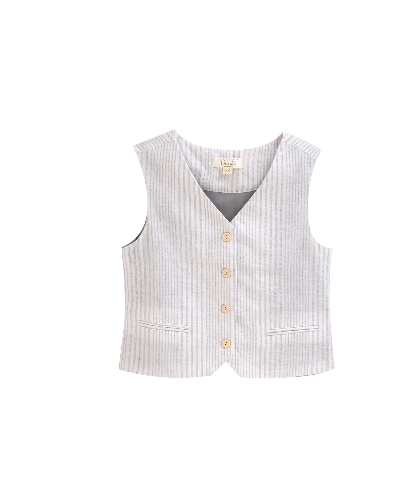 Imagem 0 de Colete Infantil Às Riscas com Gola em V
