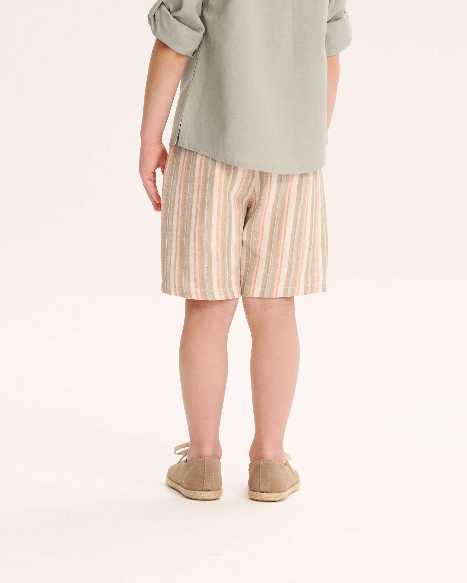 Fato de Banho Infantil Às Riscas com Bolsos Laterais Multicolor-3