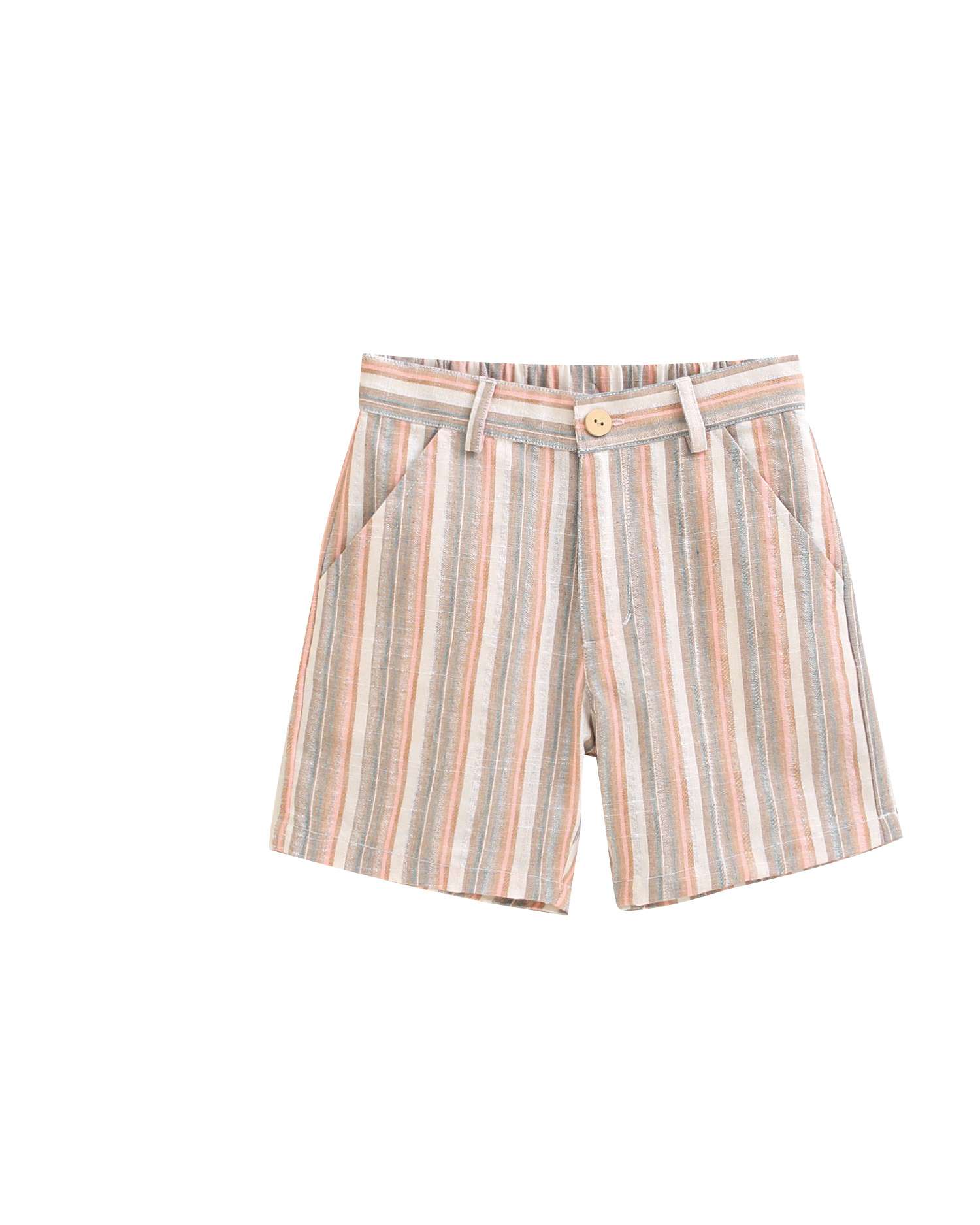 Fato de Banho Infantil Às Riscas com Bolsos Laterais Multicolor-4