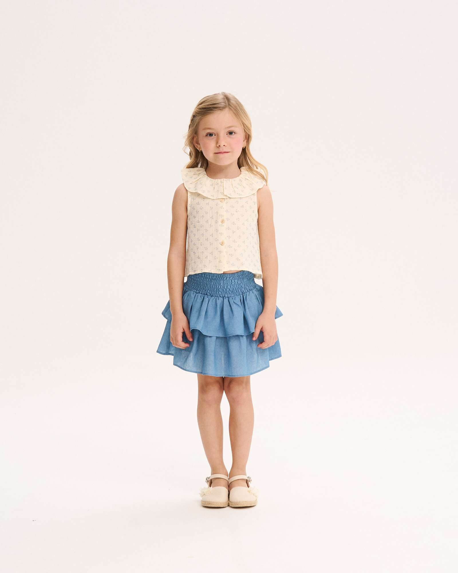 Imagem 0 de Blusa Infantil de Flores com Folho na Gola