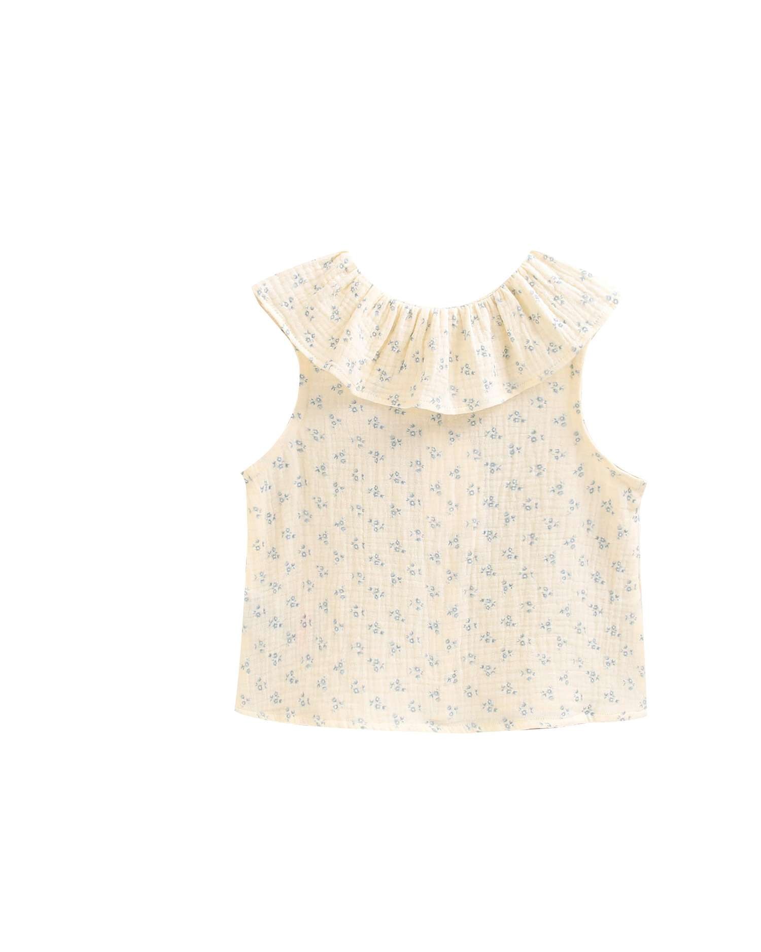 Blusa Infantil de Flores com Folho na Gola Dadati Branco-5