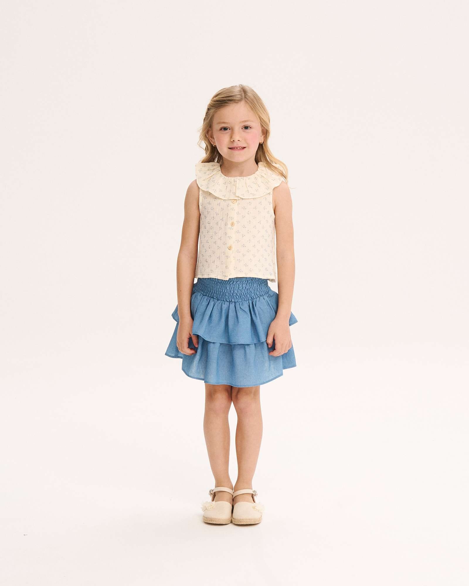 Imagem 0 de Saia Infantil com Folhos e Favo de Mel na Cintura