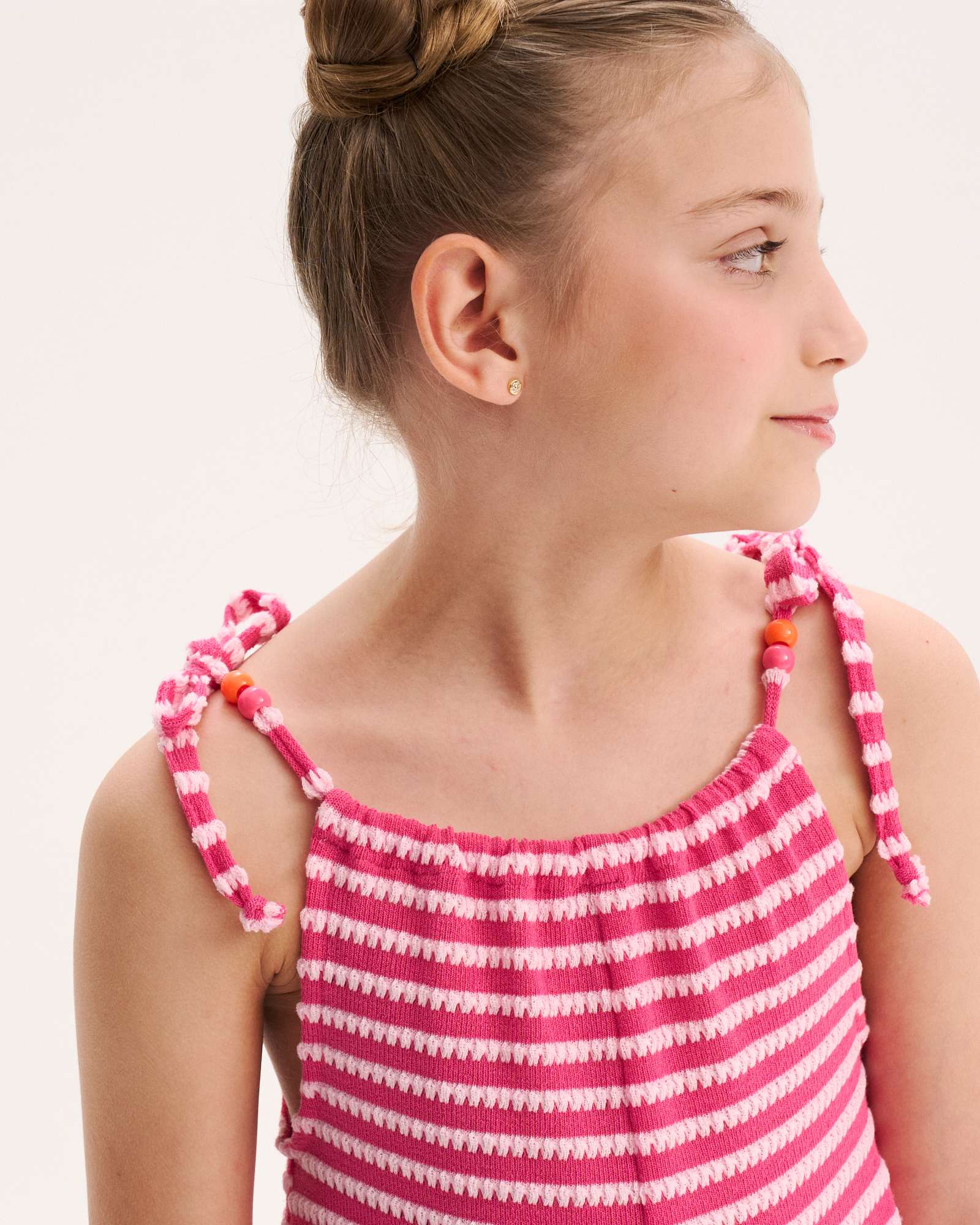 Macacão Infantil de Malha com Alças Ajustáveis Rosa-pastilha-3