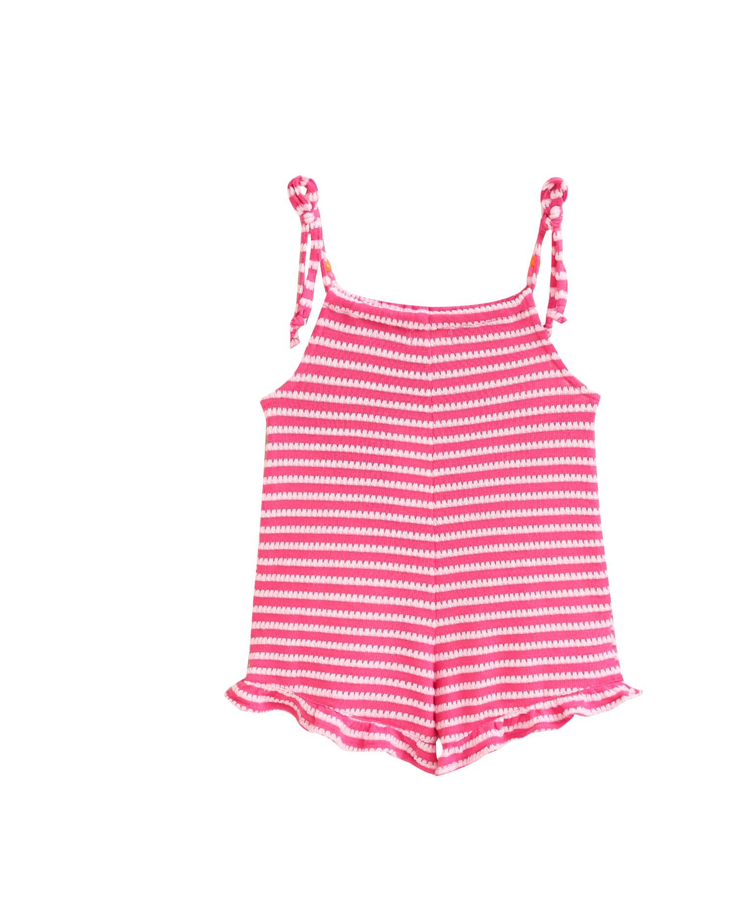 Macacão Infantil de Malha com Alças Ajustáveis Rosa-pastilha-4