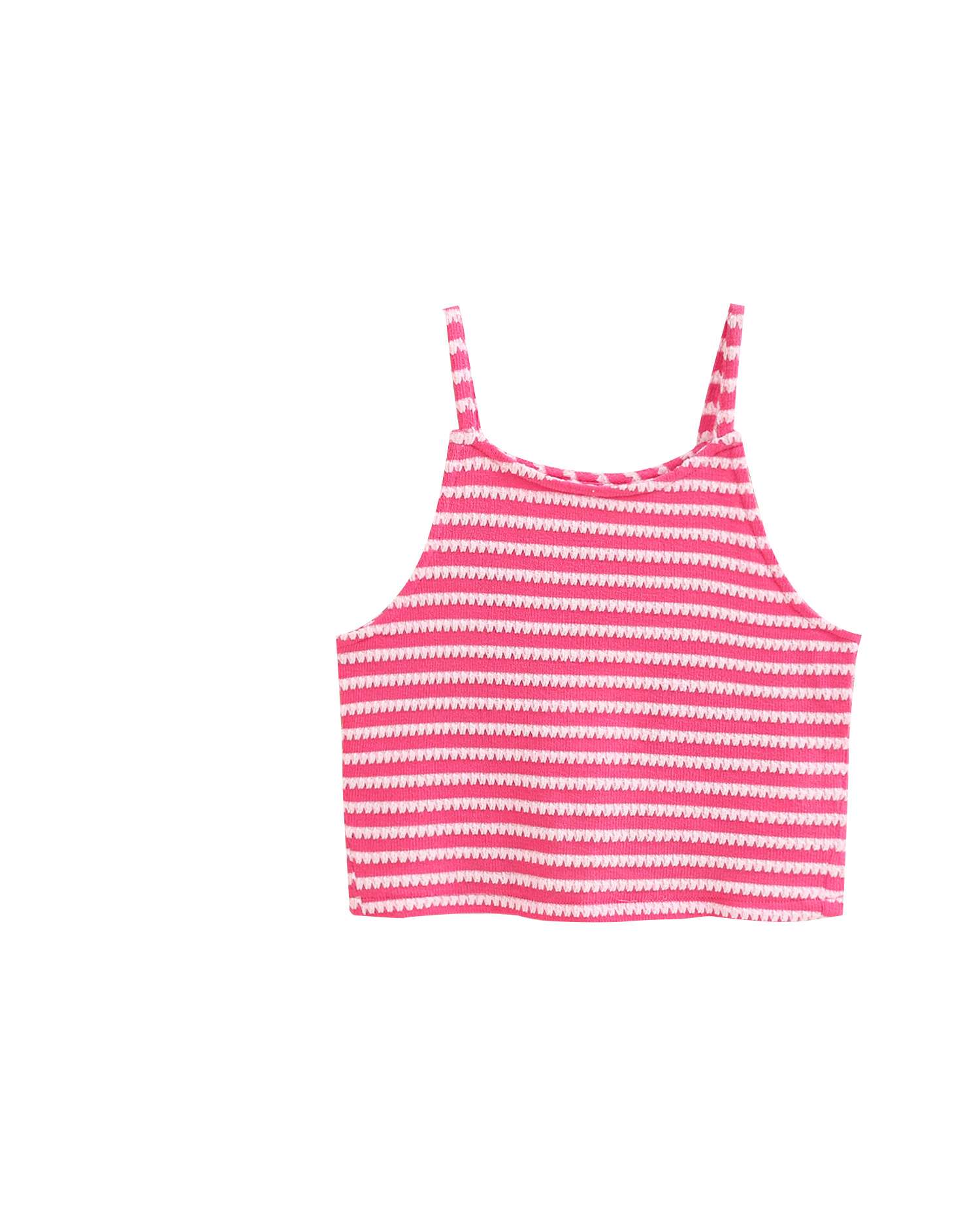 Blusa Infantil de Malha Às Riscas de Alças Dadati Rosa-4