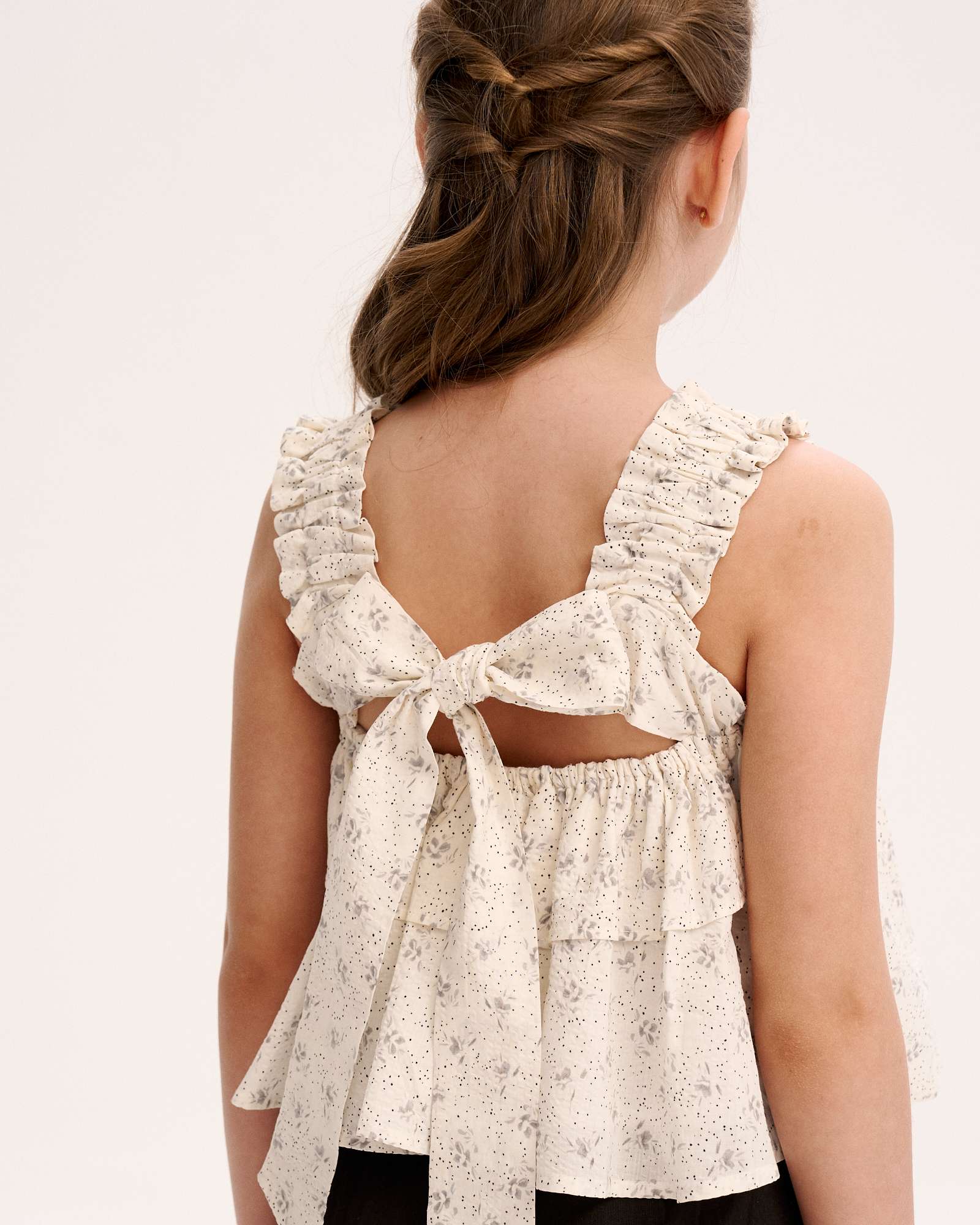 Blusa de Alças com Estampado de Flores Branco-3