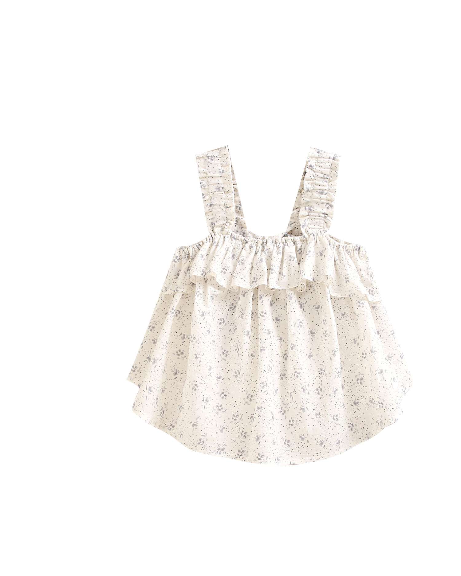 Blusa de Alças com Estampado de Flores Branco-4