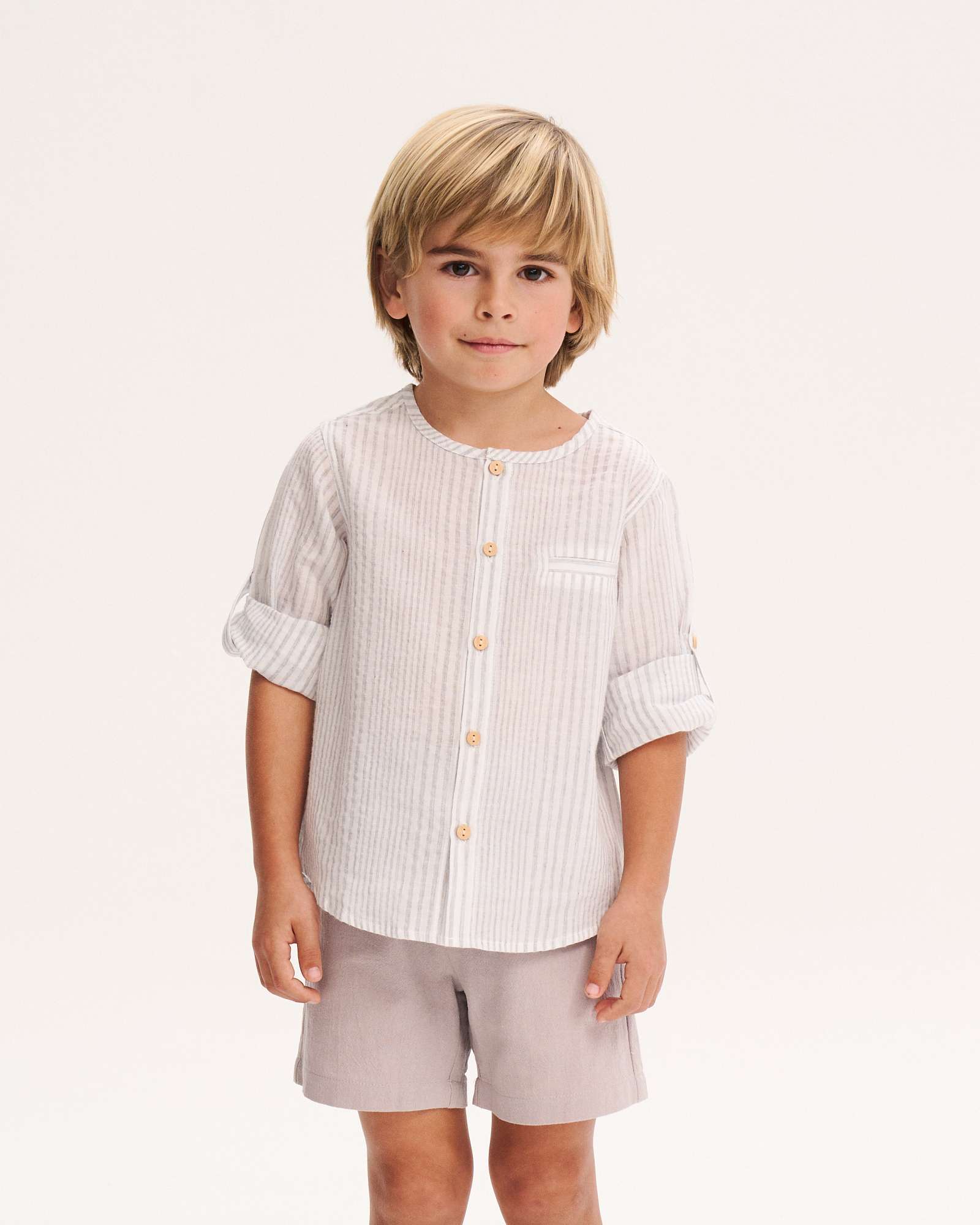 Imagem 0 de Camisa Infantil Às Riscas com Gola Redonda