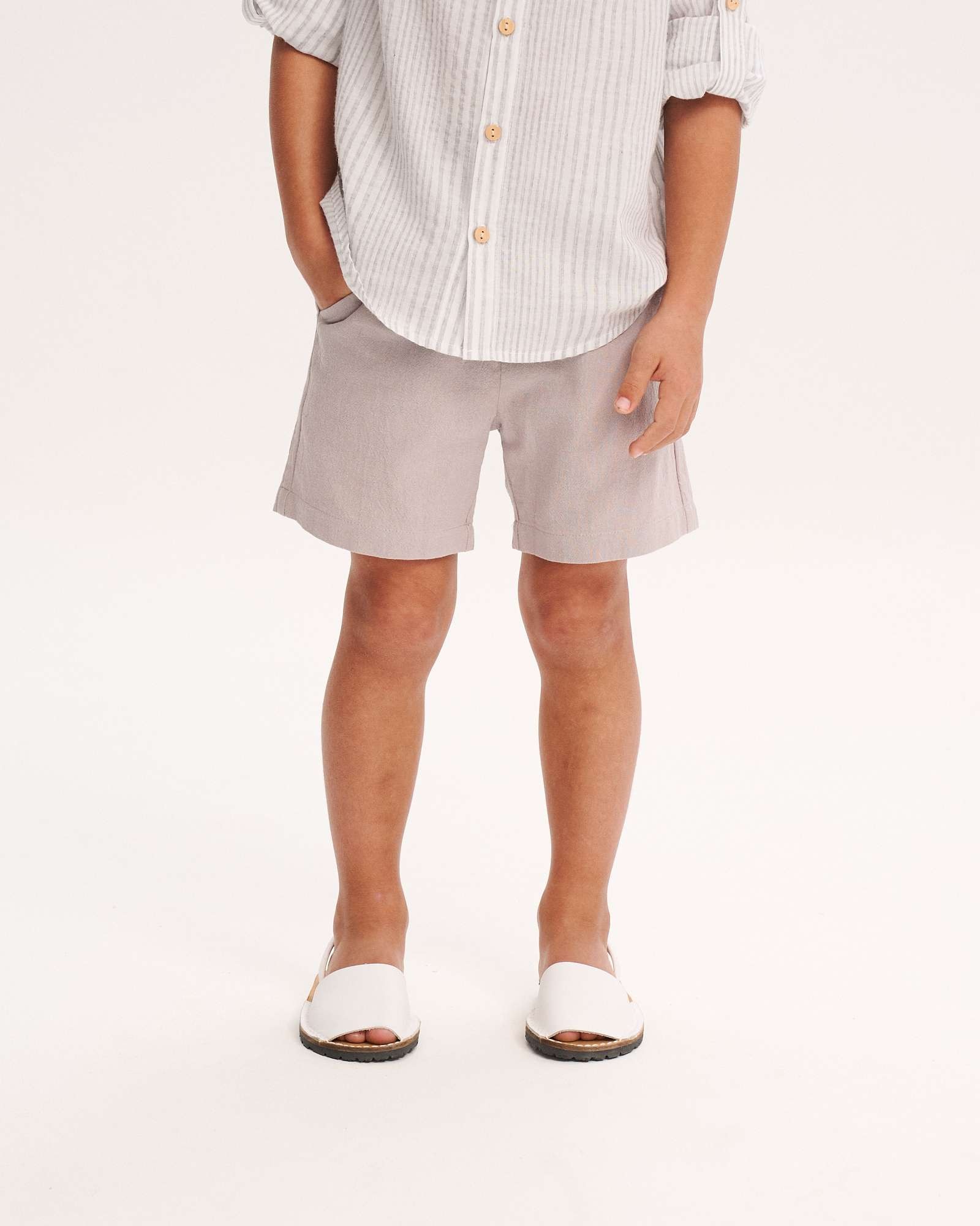 Bermudas Infantil com Bolsos Laterais Dadati Cinzento-2