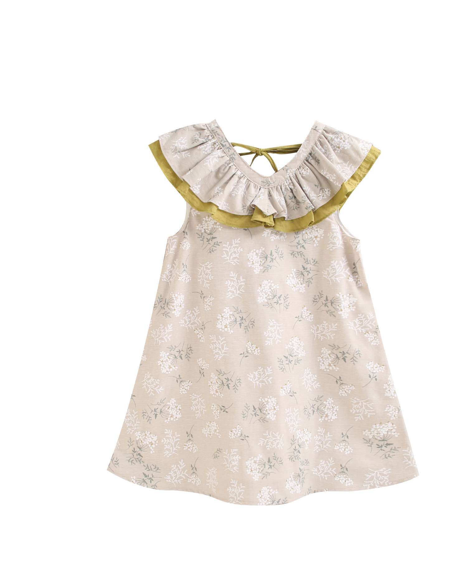 Imagem 0 de Vestido Infantil de Estampado Floral e Gola com Folho