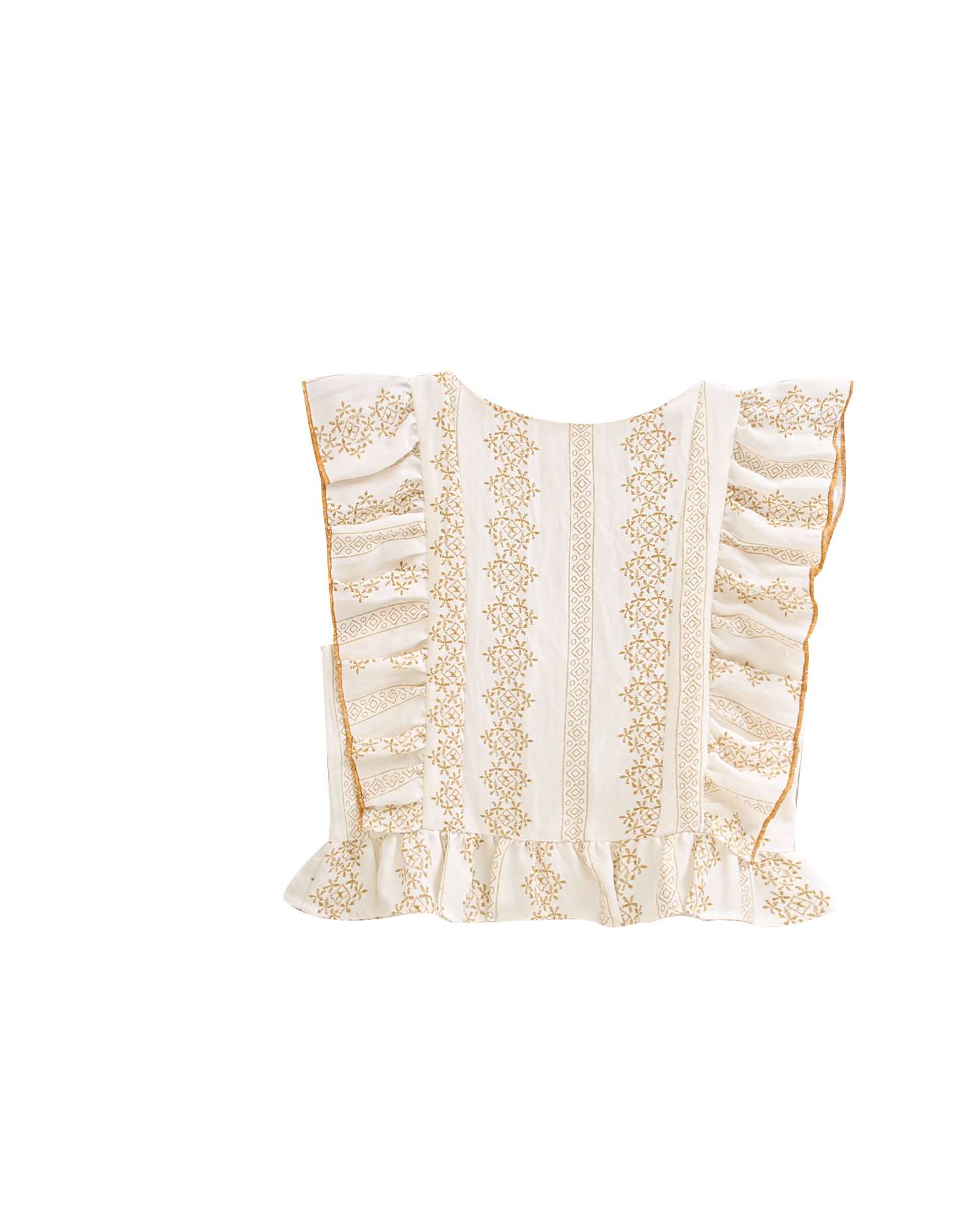 Blusa Infantil com Estampado e Folhos Laterais Natural-5